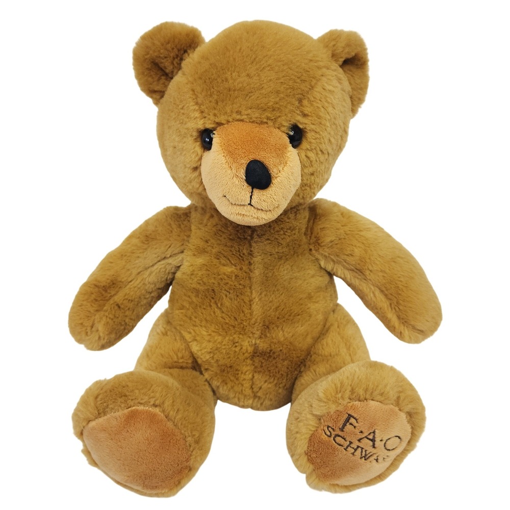 FAO Schwarz Classic Plush Teddy Bear Brown Stuffed‎ Animal 12 Inch Toy